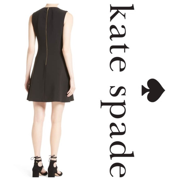 New Kate Spade Stretch Crepe Flip Dress Black - Picture 5 of 5